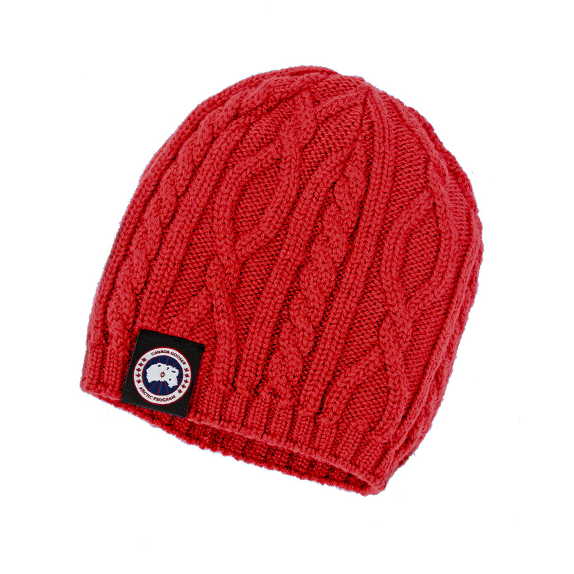 Canada Goose Unisex Merino Cable-Knit Beanie RED